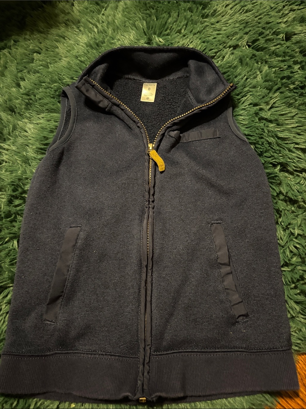Boys Navy Blue Carter’s Zip Up Sweater Vest 8